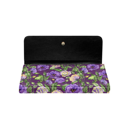 Lisianthus Pattern Print Design LT03 Women's Trifold Wallet