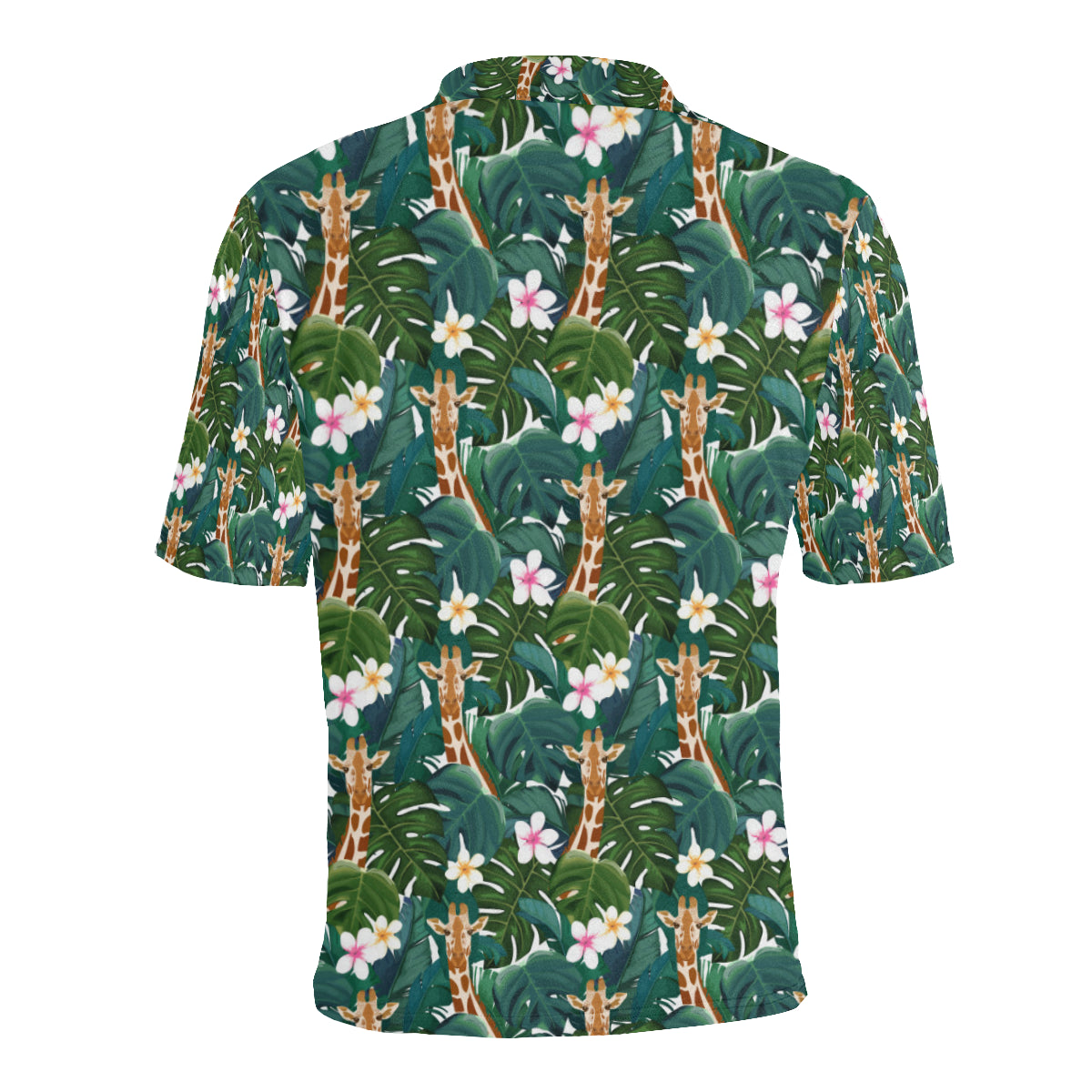 Giraffe Jungle Design Print Men Polo Shirt