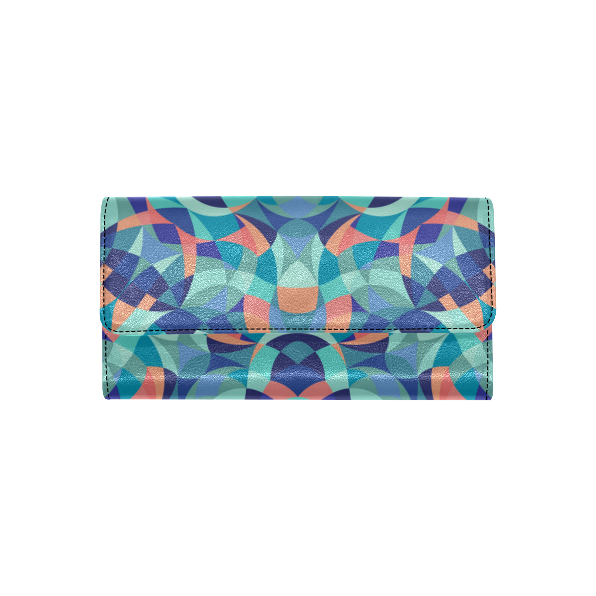 Kaleidoscope Pattern Print Design 03 Women's Trifold Wallet