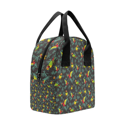 Parrot Themed Print Insulated Lunch Bag