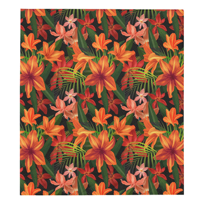 Amaryllis Pattern Print Design AL05 Premium Quilt