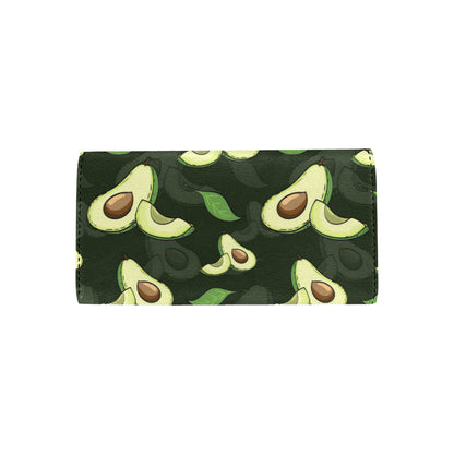 Avocado Pattern Print Design AC07 Women's Trifold Wallet