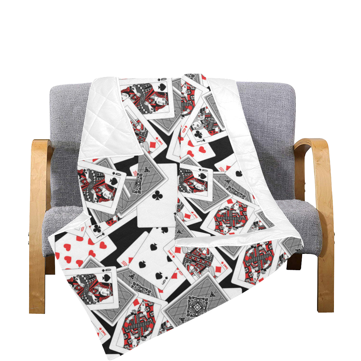 Poker Cards Pattern Print Design A04 Premium Quilt