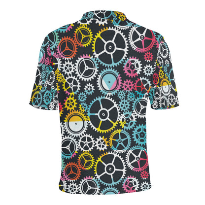 Mechanic Pattern Print Design 02 Men Polo Shirt