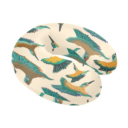 Kingfisher Pattern Print Design 02 U-Shaped Travel Neck Pillow