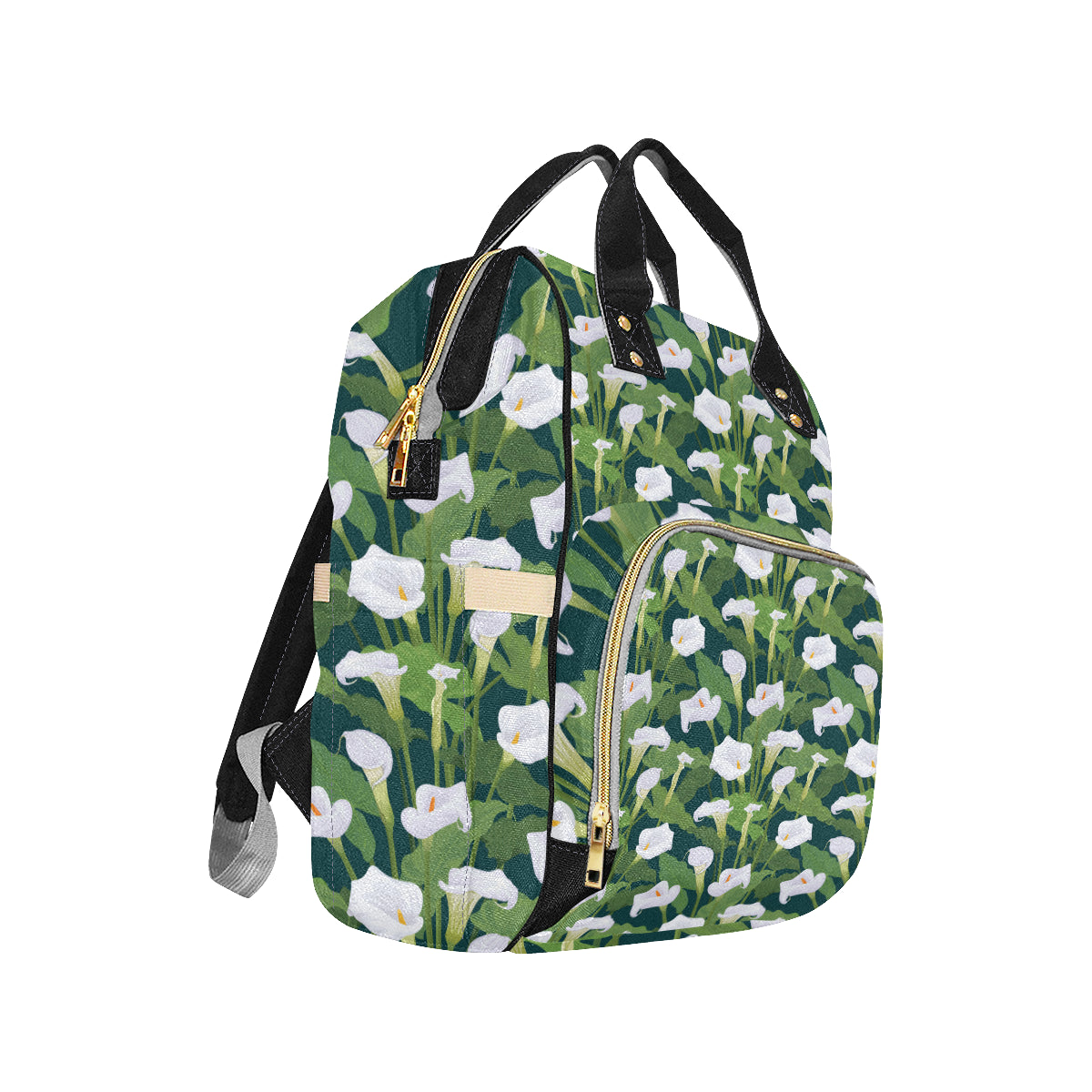 Lily Pattern Print Design 04 Diaper Bag Backpack