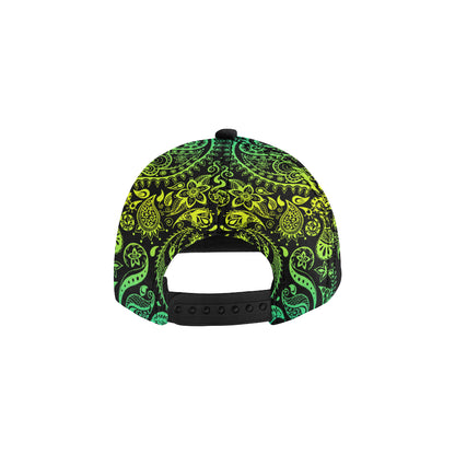 Paisley Green Design Print Snapback Cap