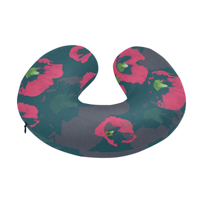 Morning Glory Pattern Print Design 01 U-Shaped Travel Neck Pillow