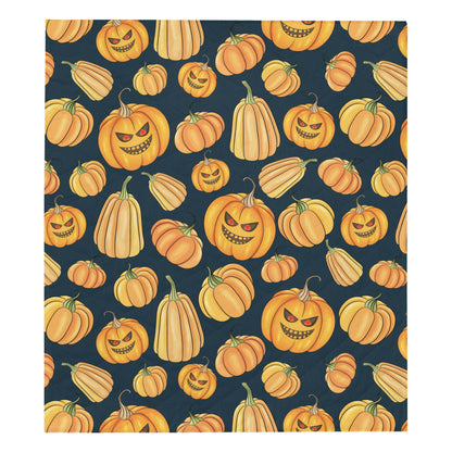 Pumpkin Halloween Pattern Print Design A04 Premium Quilt