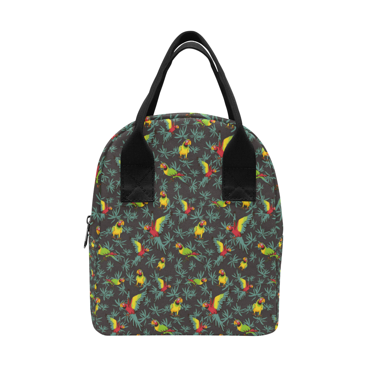 Parrot Themed Print Insulated Lunch Bag