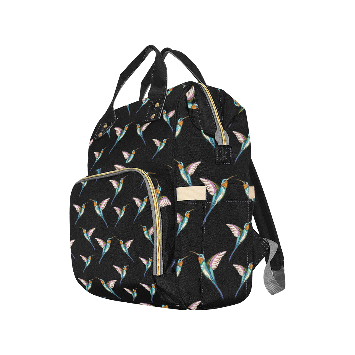 Hummingbird Pattern Print Design 06 Diaper Bag Backpack