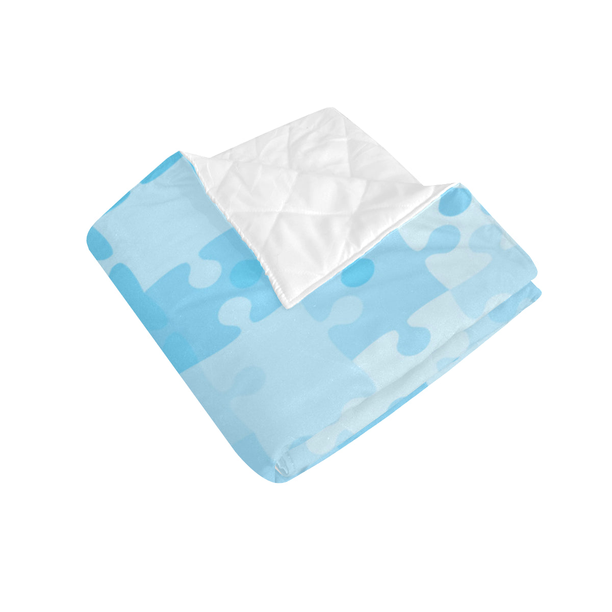 Puzzle Blue Pattern Print Design A04 Premium Quilt