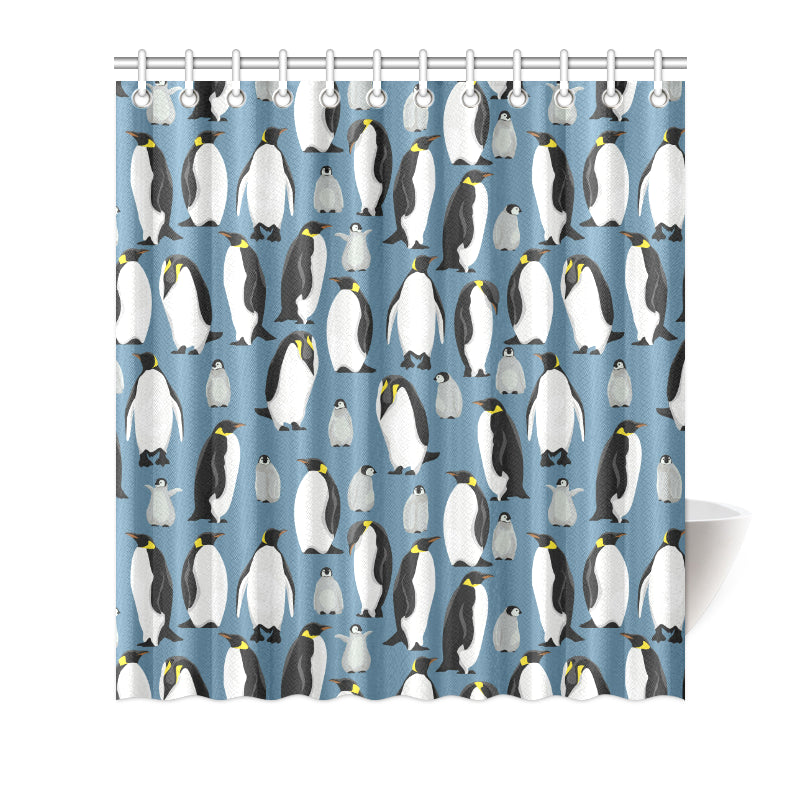 Penguin Pattern Print Design A03 Shower Curtain