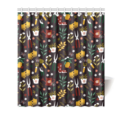 Gardening Pattern Print Design G05 Shower Curtain