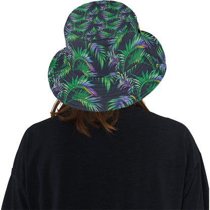 Palm Leaves Pattern Print Design PL04 Unisex Bucket Hat
