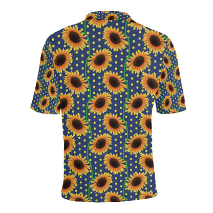 Sunflower Pattern Print Design SF03 Men Polo Shirt