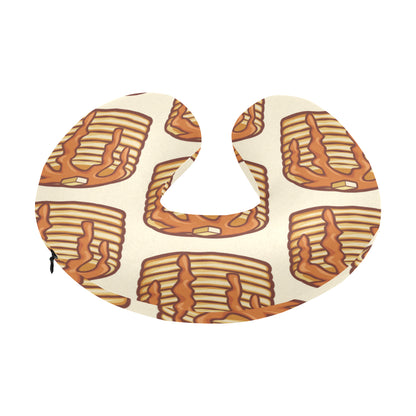 Pancake Pattern Print Design A02 U-Shaped Travel Neck Pillow