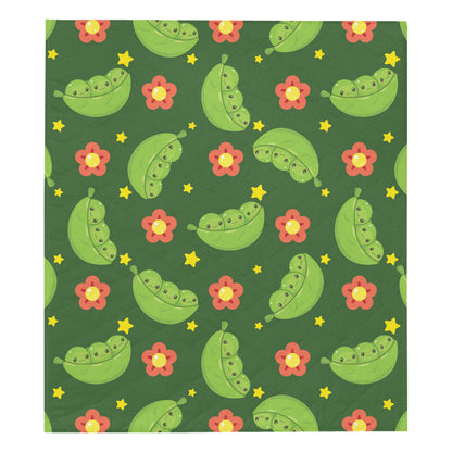 Peas Pattern Print Design A01 Premium Quilt