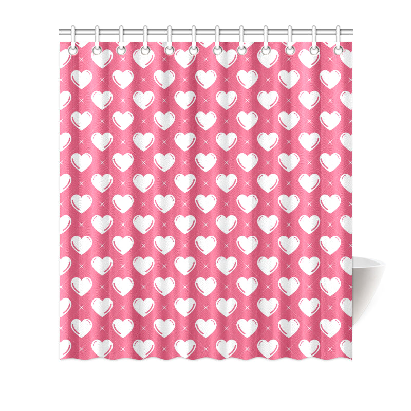 Heart Pattern Print Design HE07 Shower Curtain