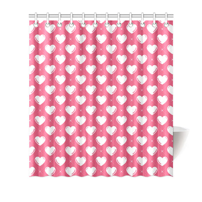 Heart Pattern Print Design HE07 Shower Curtain