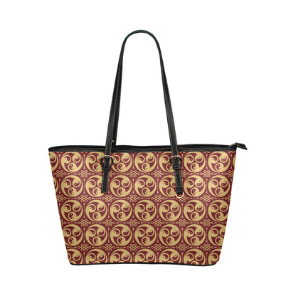 Yin Yang Style Pattern Design Print Leather Tote Bag