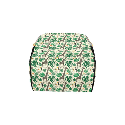 Rainforest Giraffe Pattern Print Design A02 Diaper Bag Backpack