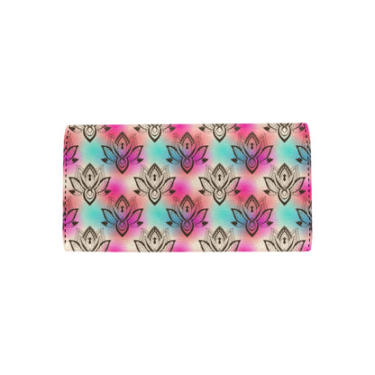 lotus Boho Pattern Print Design LO02 Women's Trifold Wallet