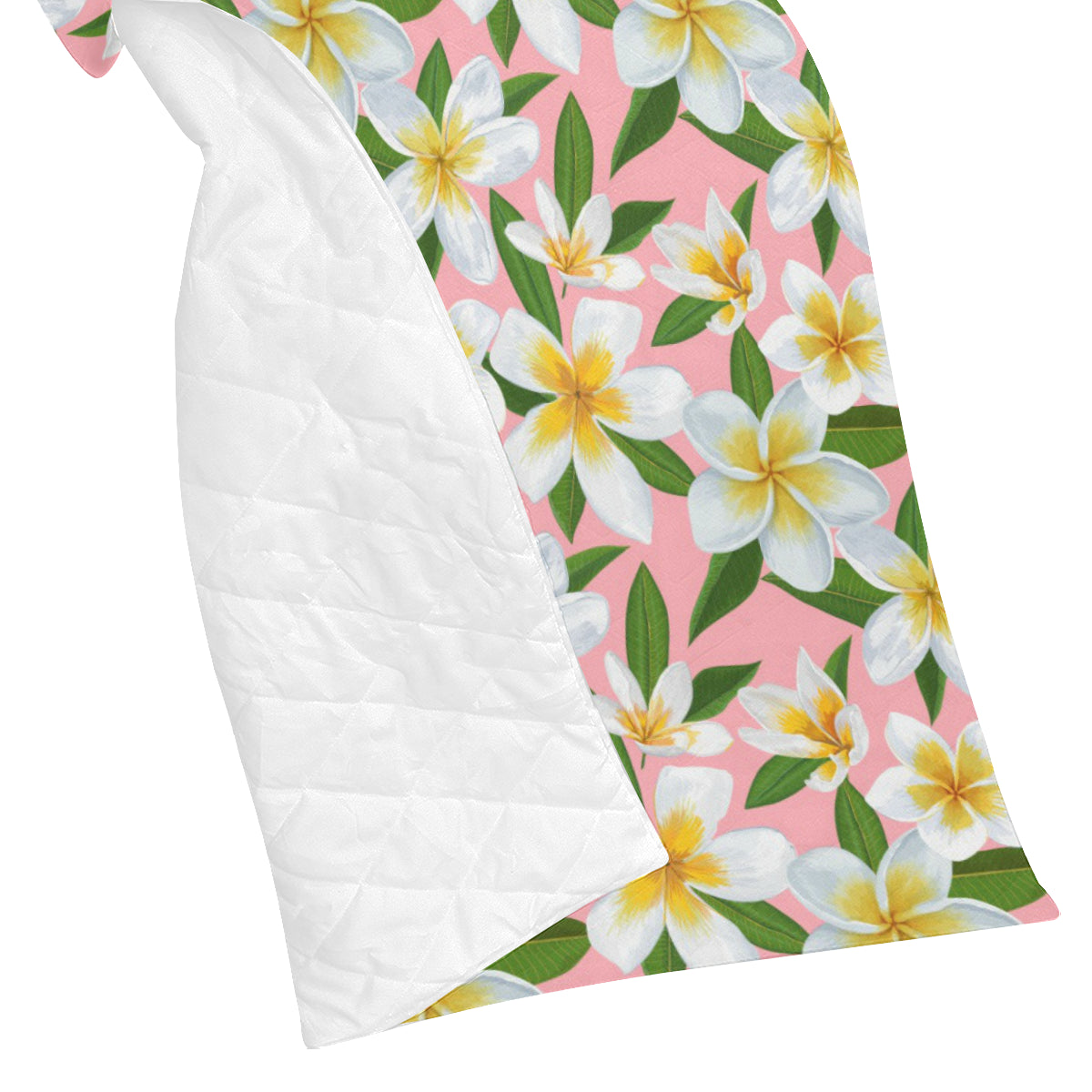 White Plumeria Pattern Print Design PM011 Premium Quilt