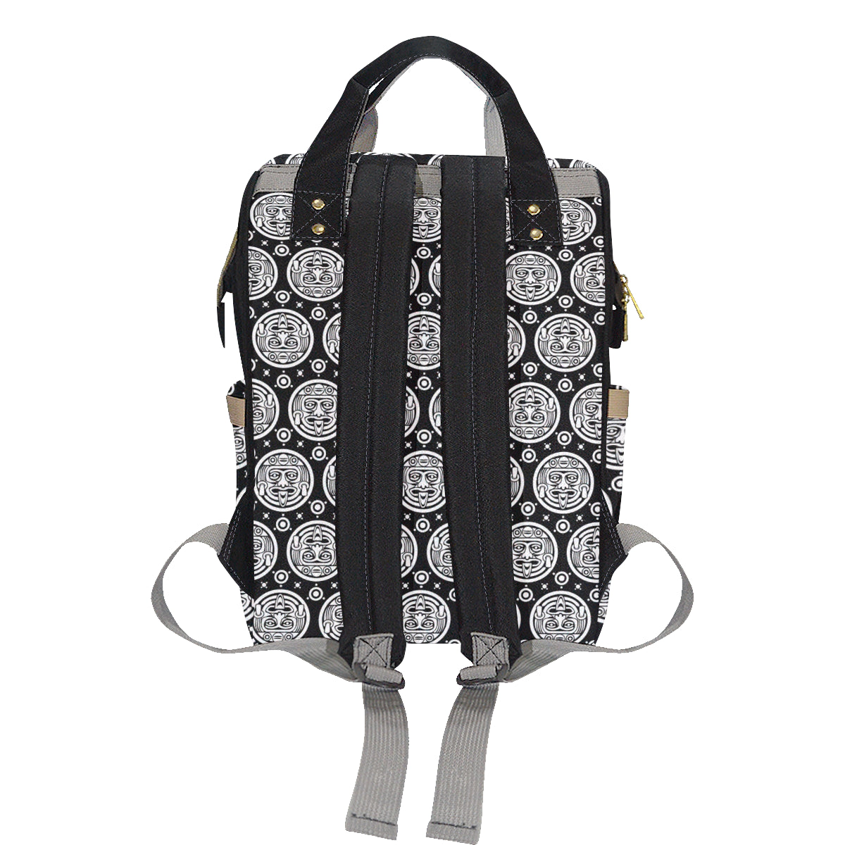 Calendar Aztec White Black Print Pattern Diaper Bag Backpack