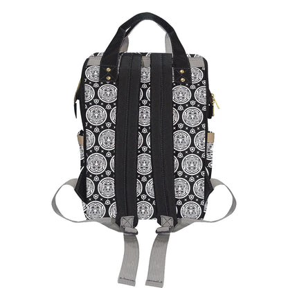 Calendar Aztec White Black Print Pattern Diaper Bag Backpack