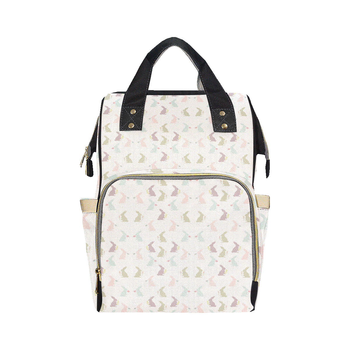 Bunny Pattern Print Design 05 Diaper Bag Backpack