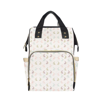 Bunny Pattern Print Design 05 Diaper Bag Backpack