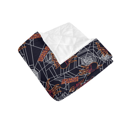 Tarantula Spiderwebs Pattern Print Design 01 Premium Quilt