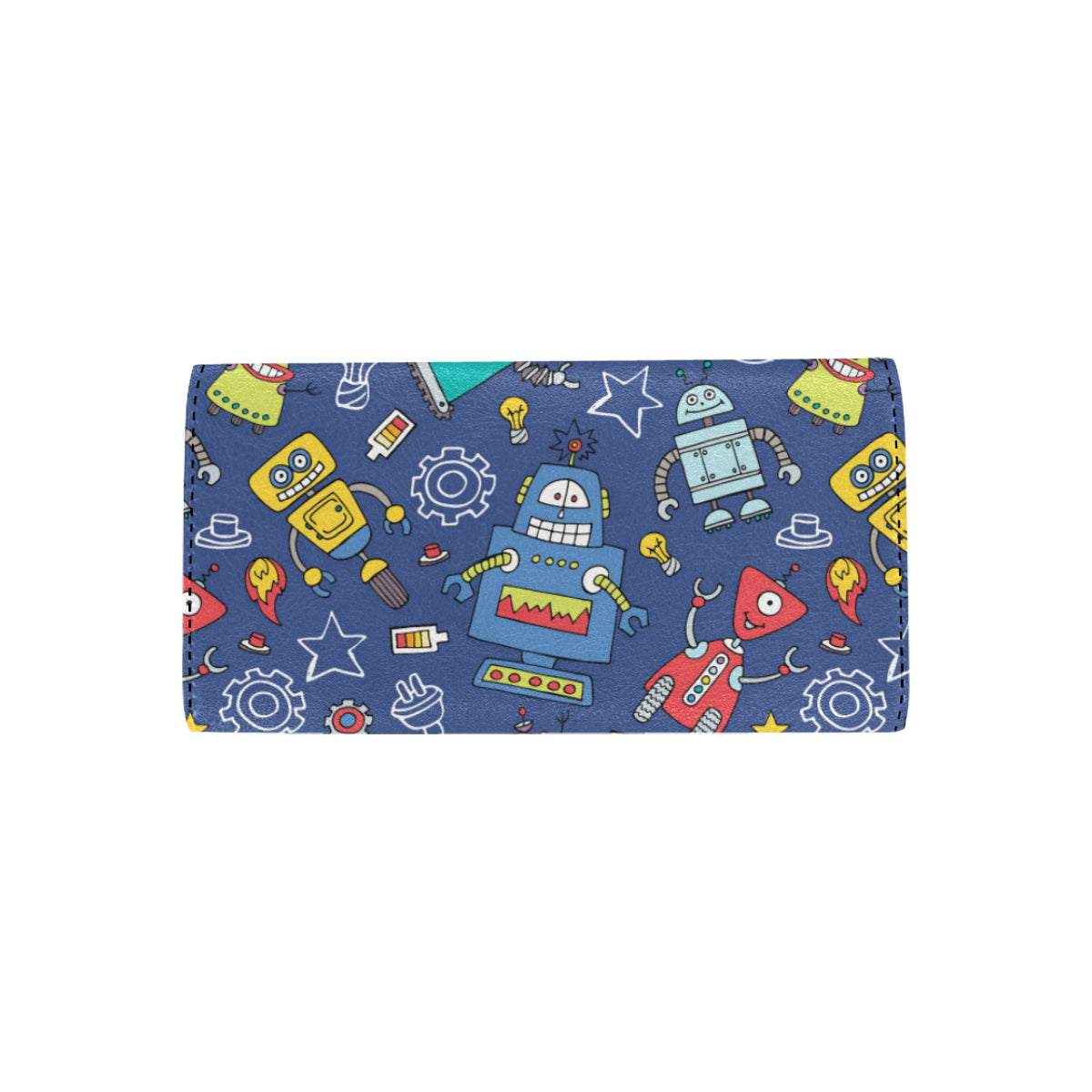 Robot Pattern Print Design A03 Women's Trifold Wallet