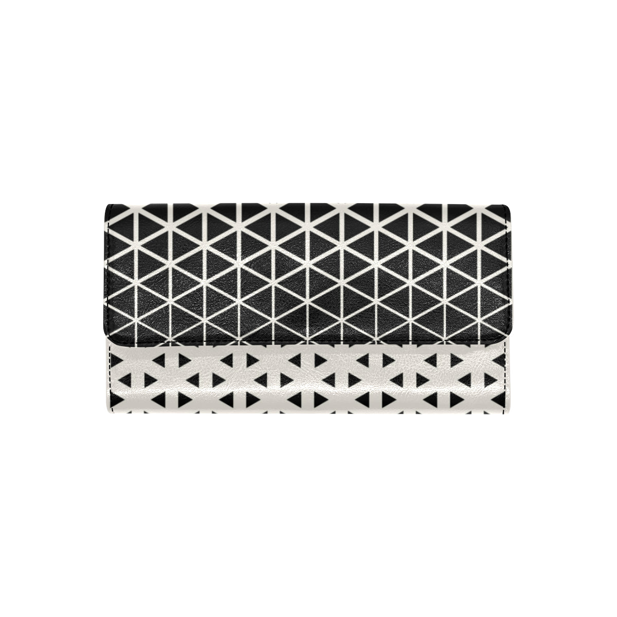 Geometric Black White Pattern Print Design 03 Women's Trifold Wallet