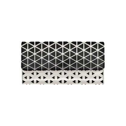 Geometric Black White Pattern Print Design 03 Women's Trifold Wallet