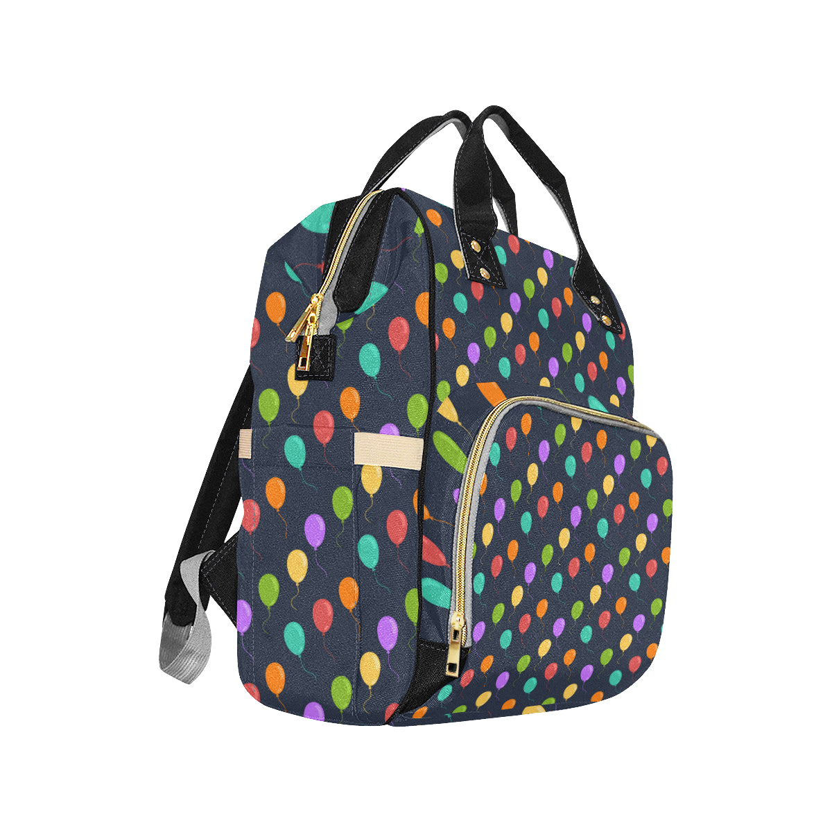 Ballon Colorful Pattern Print Design 03 Diaper Bag Backpack