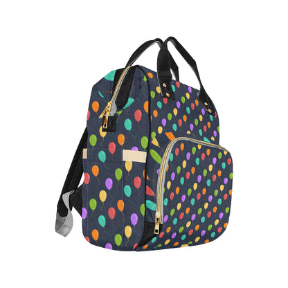 Ballon Colorful Pattern Print Design 03 Diaper Bag Backpack
