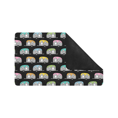 Camper Pattern Camping Themed No 2 Print Rubber Doormat