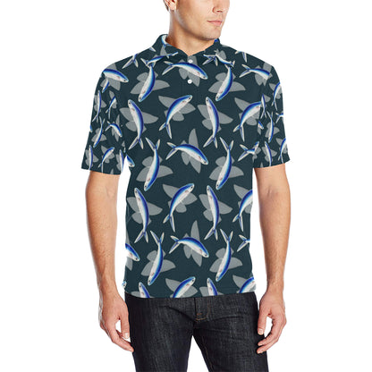 Flying Fish Pattern Print Design 04 Men Polo Shirt