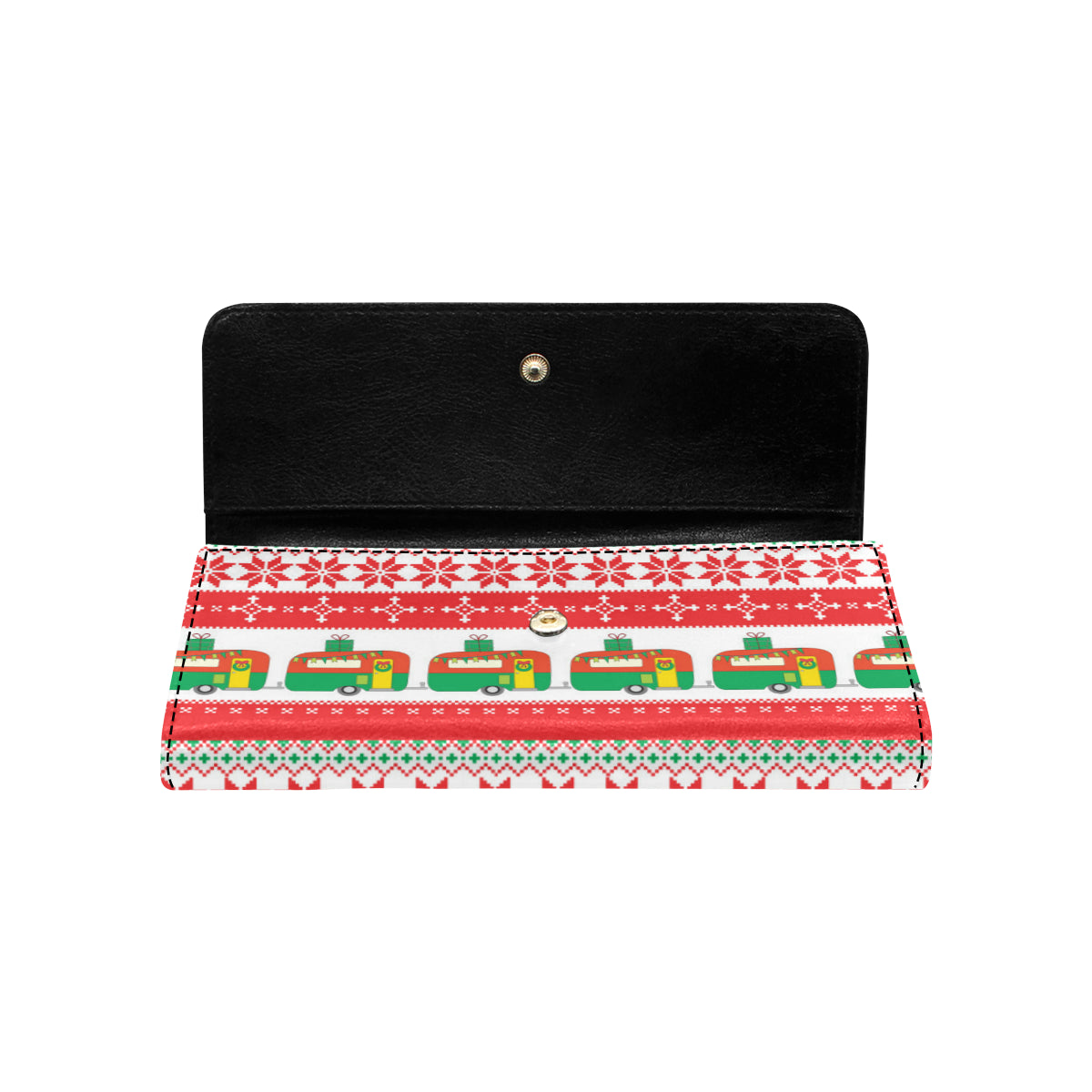 Camper Camping Ugly Christmas Design Print Women's Trifold Wallet