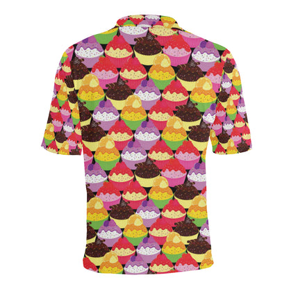 Cupcake Pattern Print Design CP02 Men Polo Shirt