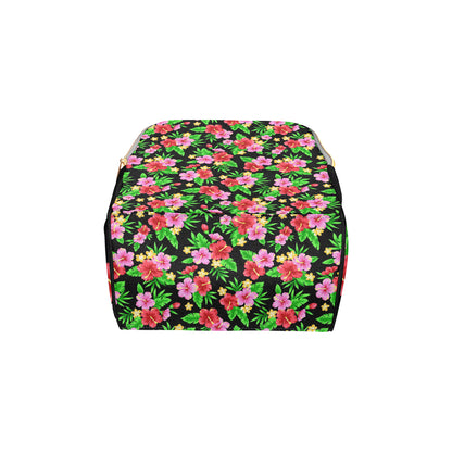 Pink Red Hibiscus Pattern Print Design HB023 Diaper Bag Backpack