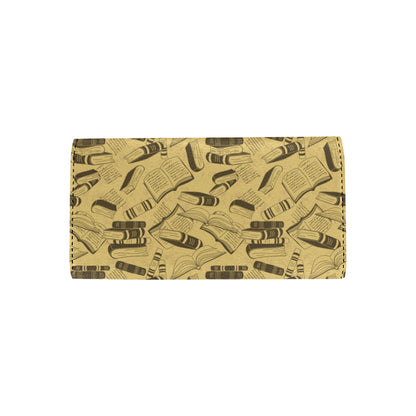 Book Pattern Print Design 02 Women's Trifold Wallet