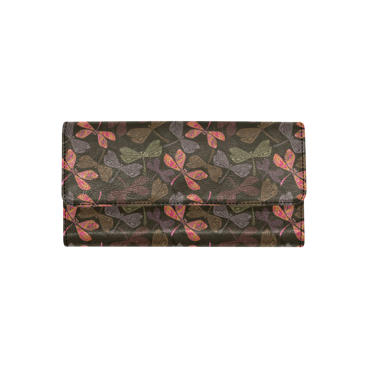 Dragonfly Pattern Print Design 02 Women's Trifold Wallet