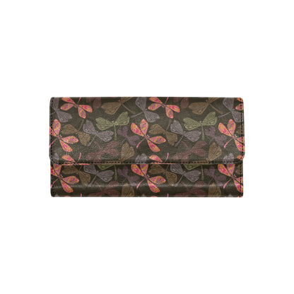 Dragonfly Pattern Print Design 02 Women's Trifold Wallet