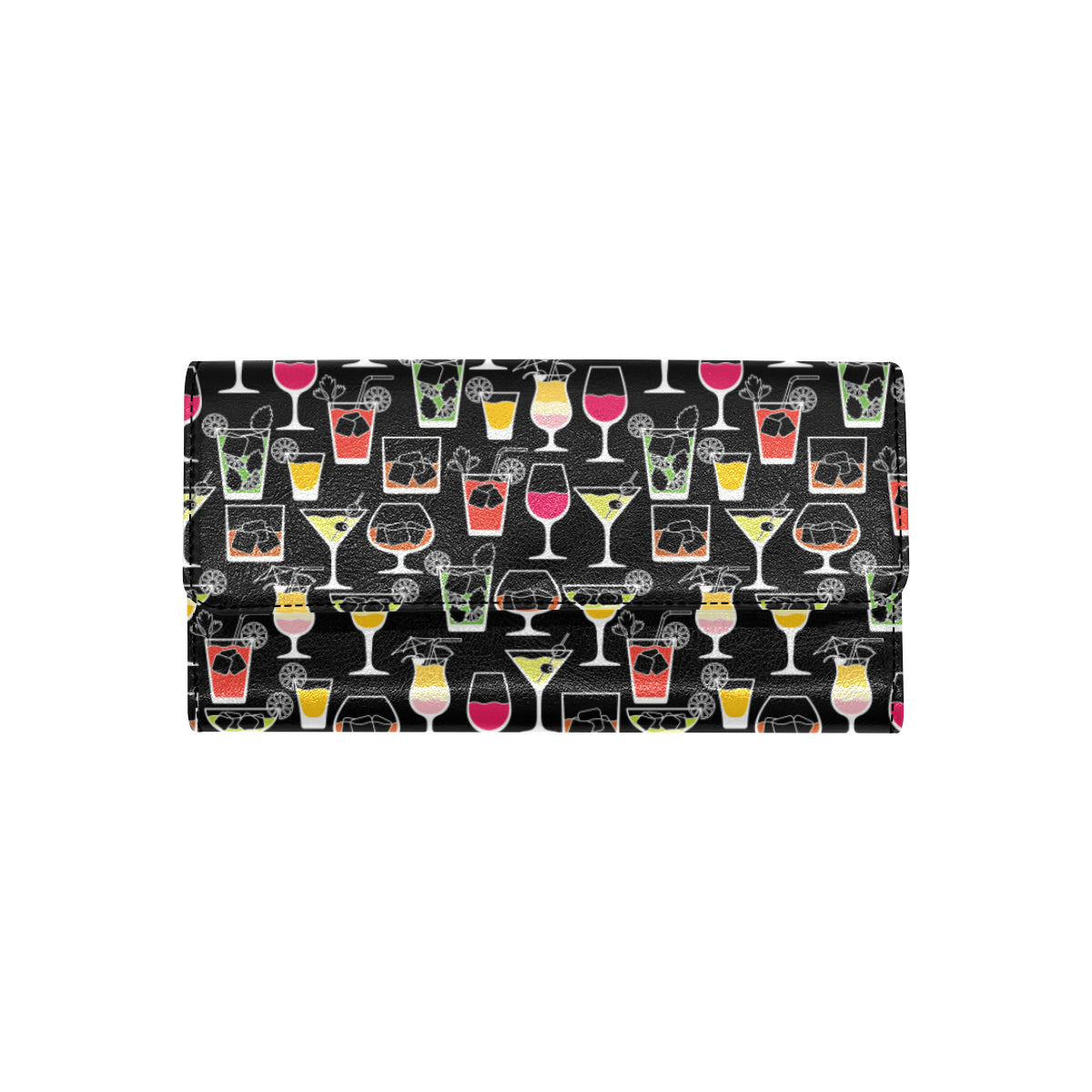 Cocktail Pattern Print Design 01 Women's Trifold Wallet