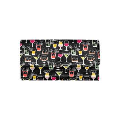 Cocktail Pattern Print Design 01 Women's Trifold Wallet