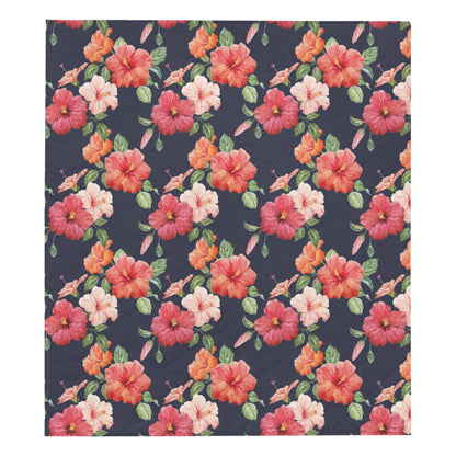 Tropical Flower Pattern Print Design TF020 Premium Quilt