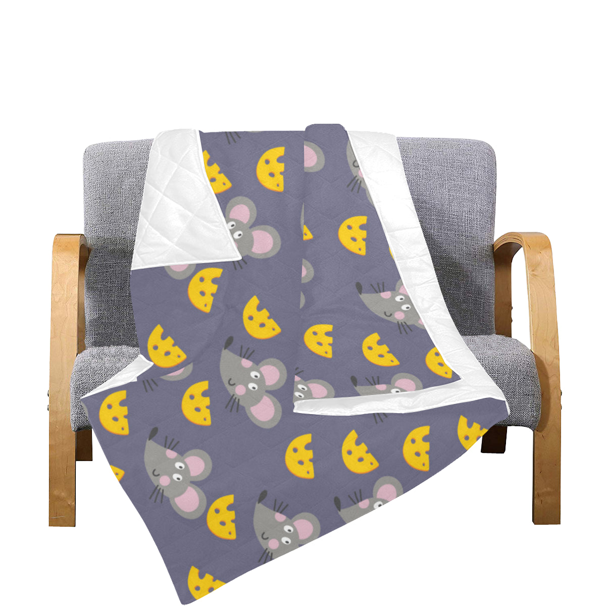 Rat With Cheese Pattern Print Design 01 Premium Quilt